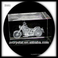 K9 3D Laser Subsurface Motorcycle Inside Crystal Rectangle